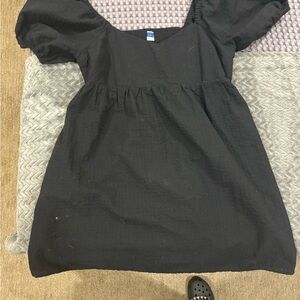 Old Navy Black Puff Sleeve Dress